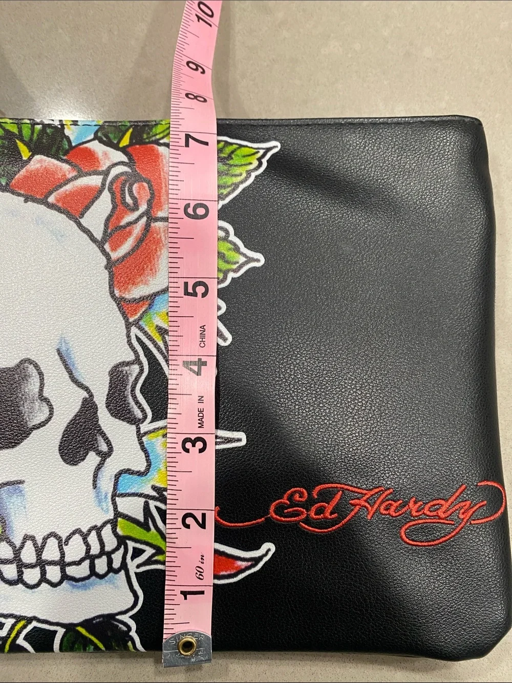 nwt ed hardy skull wristlet bag purse tattoo